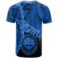 Federated States of Micronesia Custom T Shirt Tribal Wave Tattoo Blue - Polynesian Pride
