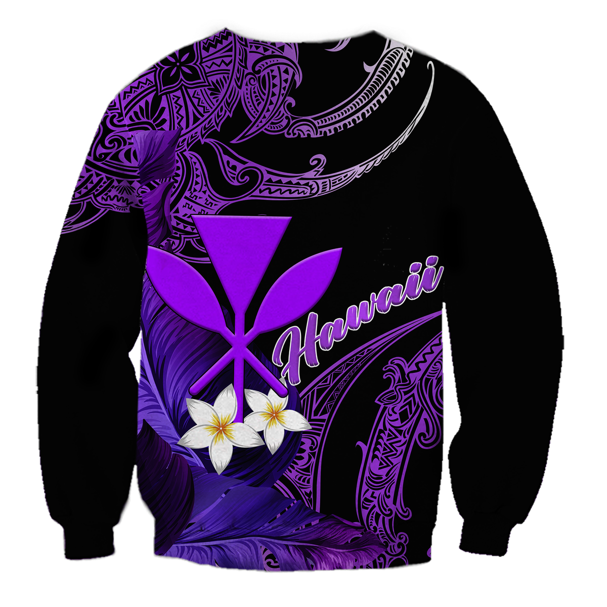 Hawaii Turtle With Plumeria Leaf Purple Sweatshirt - LT12 - Polynesian Pride
