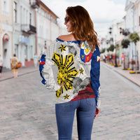 Philippines Filipino Tribal Eagle Women Off Shoulder Sweater - LT2 - Polynesian Pride