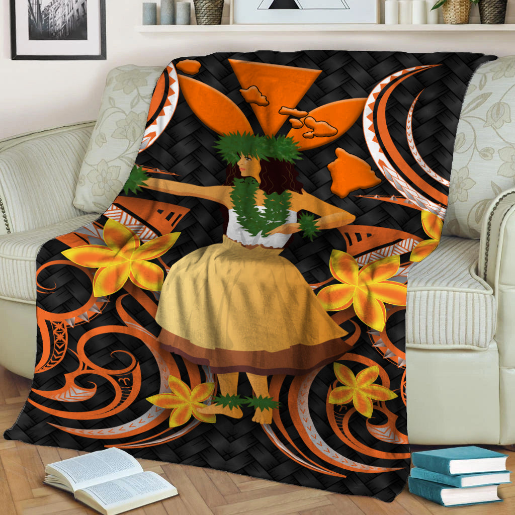Hawaii Hula Girl Floral Blanket - LT12 - Polynesian Pride