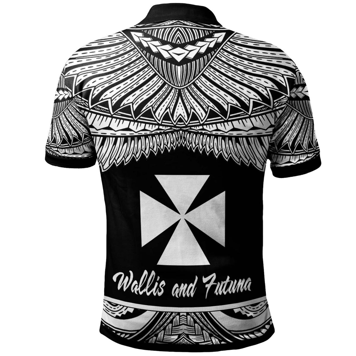 Wallis and Futuna Polo Shirt Polynesian Tattoo White Version - Polynesian Pride