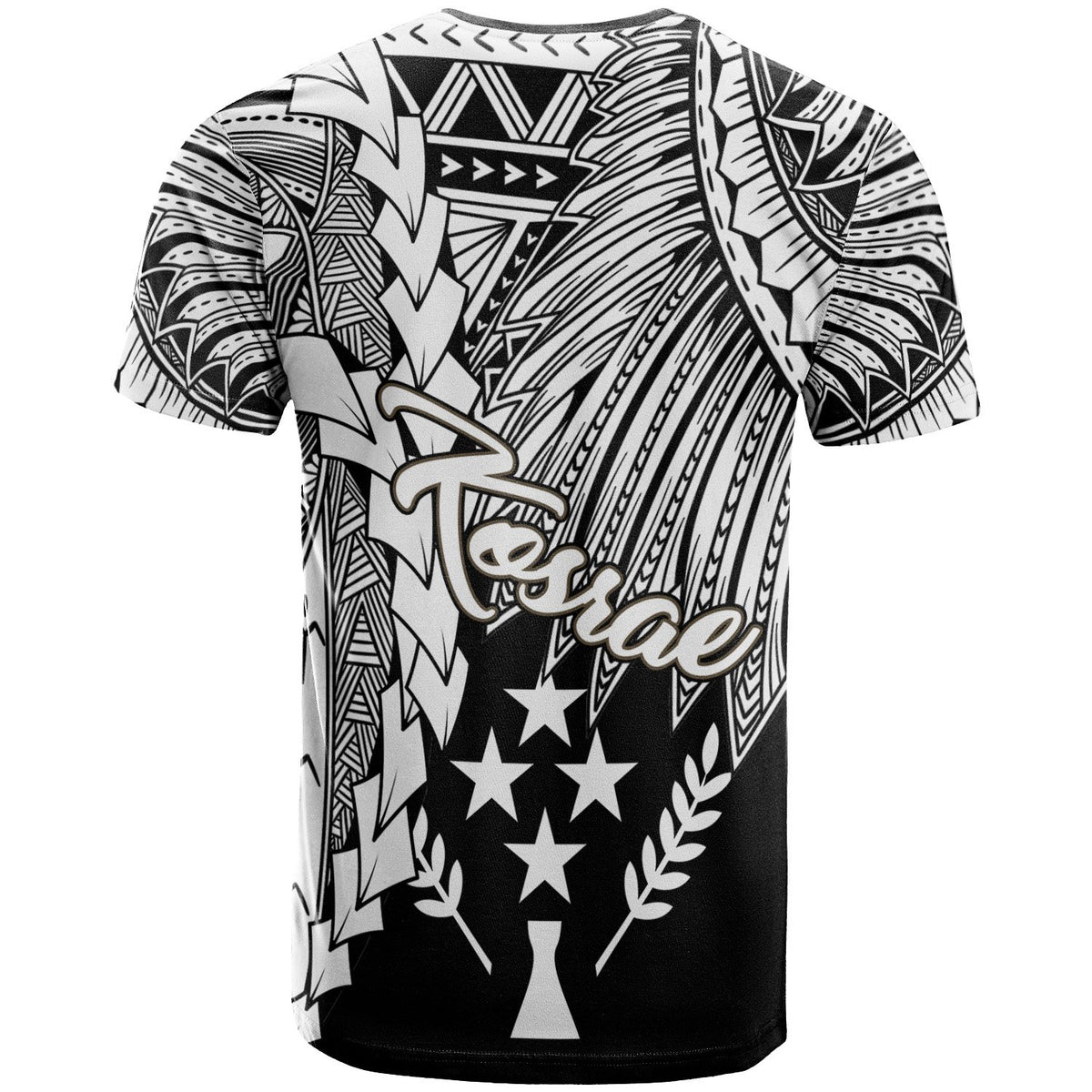 Kosrae Micronesia T Shirt Tribal Wave Tattoo White - Polynesian Pride