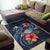 Papua New Guinea Polynesian Area Rug - Blue Turtle Hibiscus - Polynesian Pride