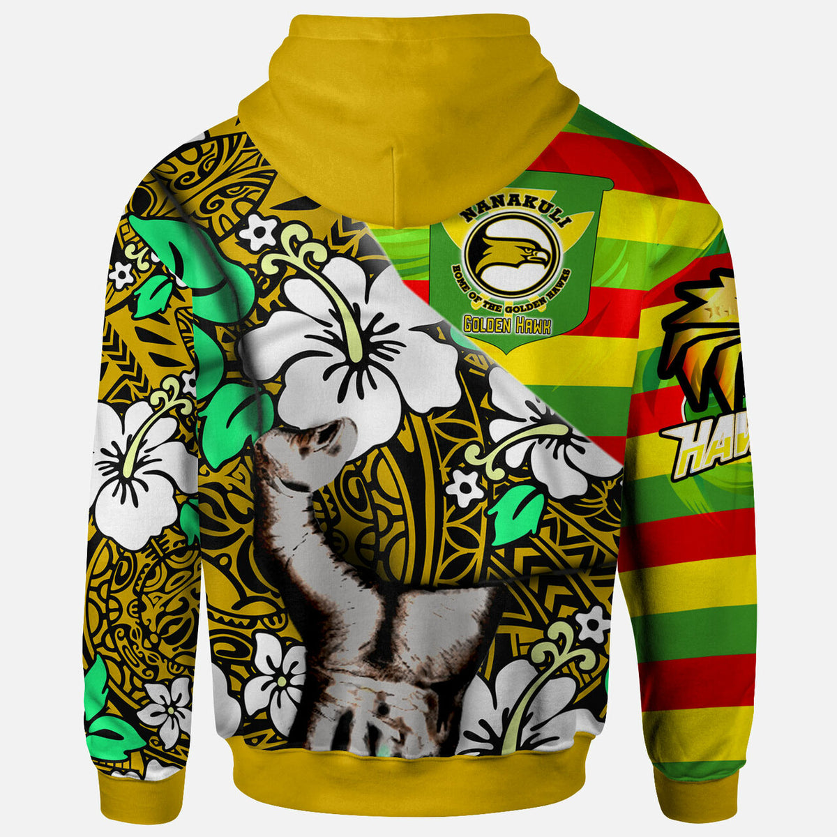 Hawaii Nanakuli High & Intermediate School Custom Polynesian Patronage Hoodie The Golden Hawk Bloods In My Veins LT10 - Polynesian Pride
