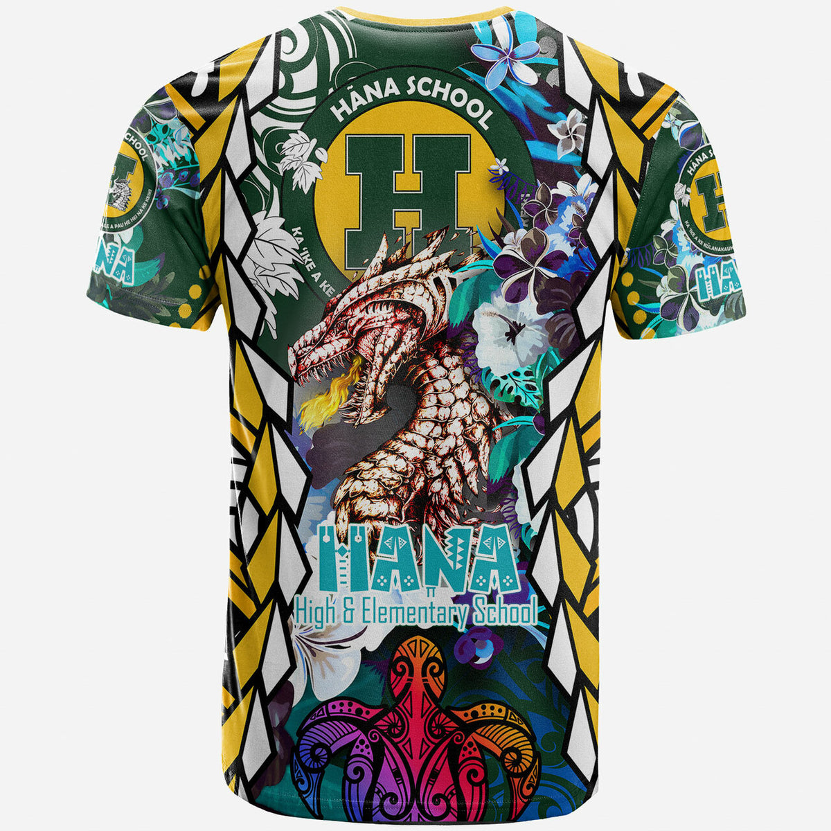 Hawaii Custom T Shirt Hana High & Intermediate School Fire Dragon Polynesian Culture Pride LT10 - Polynesian Pride