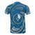 Yap Micronesia All Over T Shirt Blue Tribal Wave - Polynesian Pride