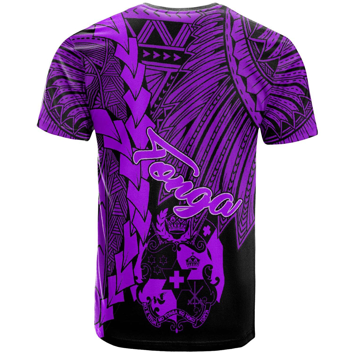 Tonga Polynesian T Shirt Tribal Wave Tattoo Purple - Polynesian Pride