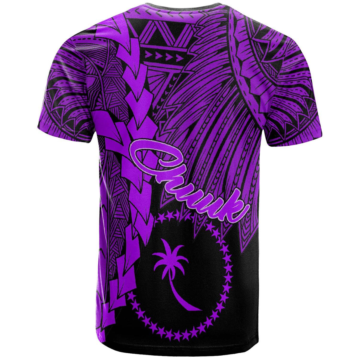 Chuuk Micronesia T Shirt Tribal Wave Tattoo Purple - Polynesian Pride