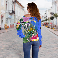 (Custom Personalised) South Sea Islanders Kanakas Hibiscus Polynesia Women Off Shoulder Sweater - LT2 - Polynesian Pride