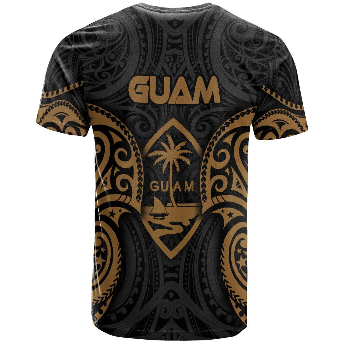 Guam Polynesian Custom T Shirt Guam Spirit Gold - Polynesian Pride