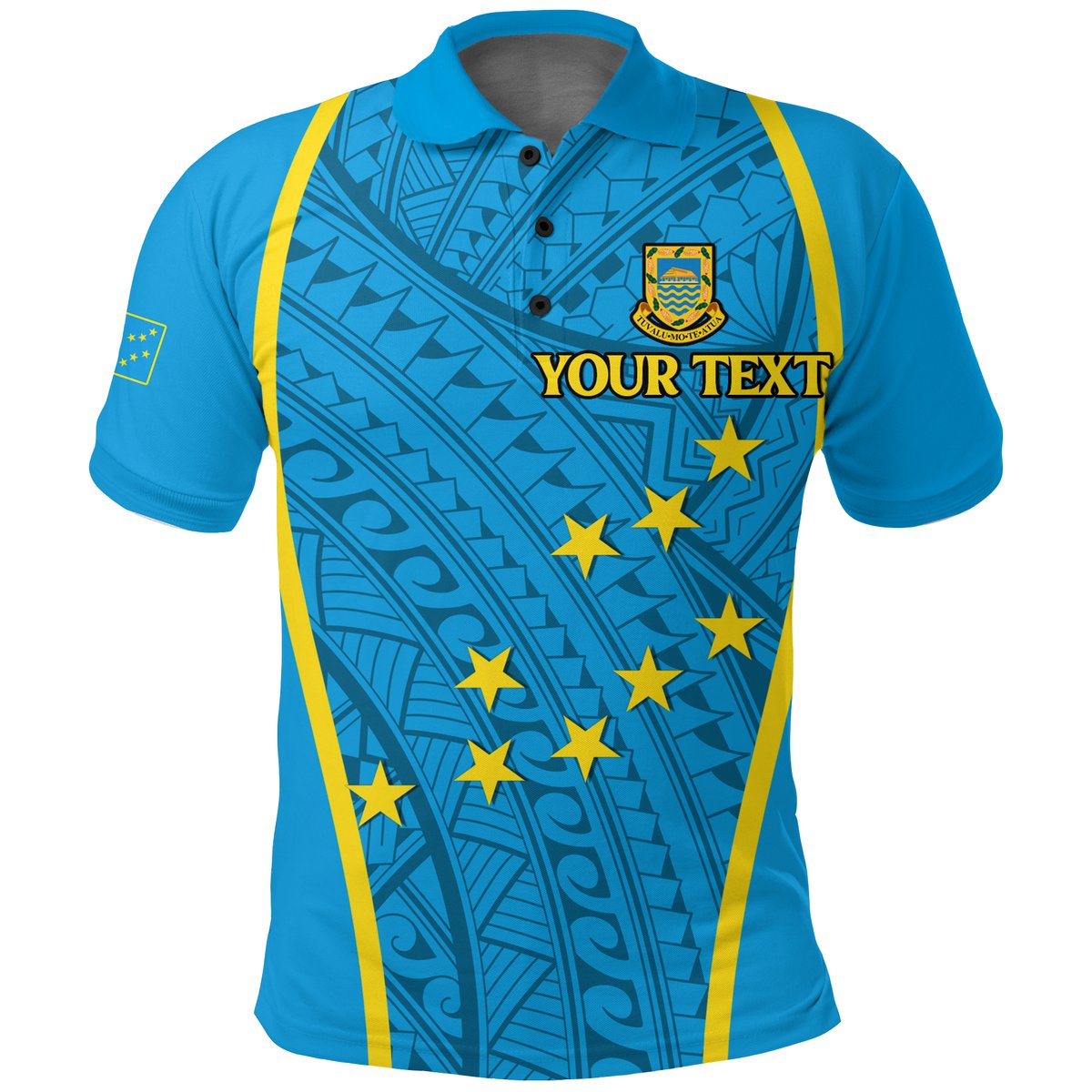 Tuvalu Polo Shirt Tribal Pattern LT12 - Polynesian Pride