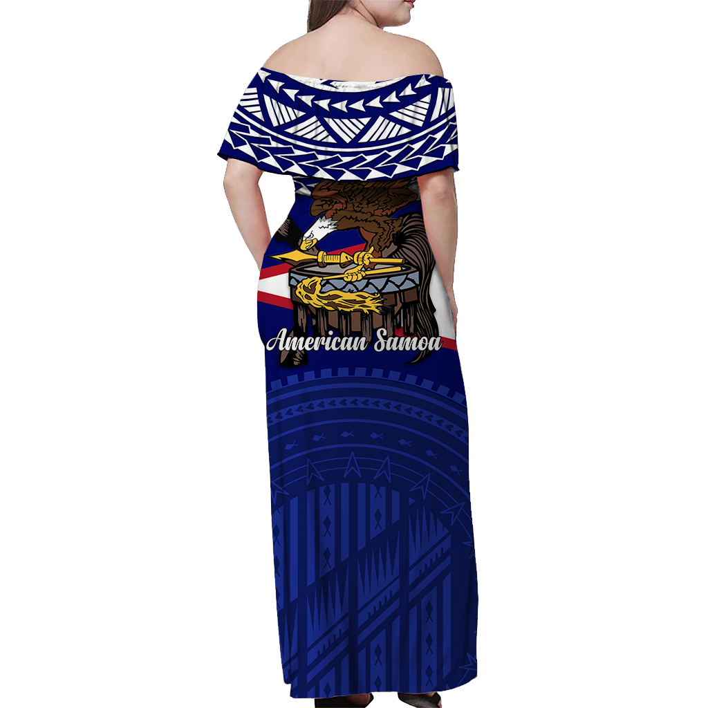 American Samoa Independence Anniversary Pride Off Shoulder Long Dress - LT12 - Polynesian Pride