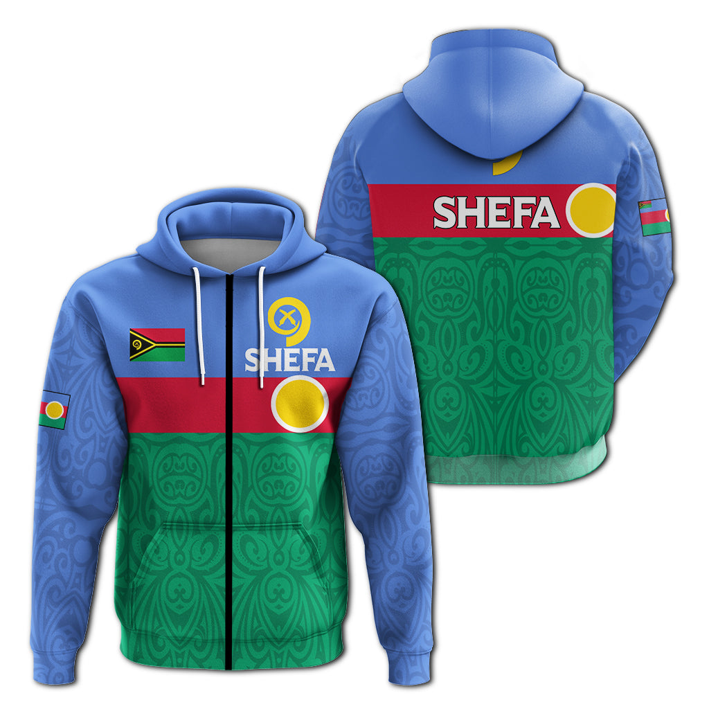 Vanuatu Shefa Province Zip up Hoodie Flag Style LT12 Unisex Green - Polynesian Pride