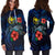 Hawaii Polynesian Hoodie Dress - Blue Turtle Hibiscus - Polynesian Pride