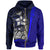 Yap Micronesian Zip up Hoodie Blue Turtle with Hook Unisex Blue - Polynesian Pride