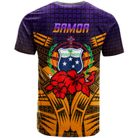 Custom Samoa T Shirt Hibiscus With Tribal LT12 - Polynesian Pride
