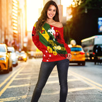 Eastern Highlands Province Off Shoulder Sweater Peaceful PNG LT13 - Polynesian Pride