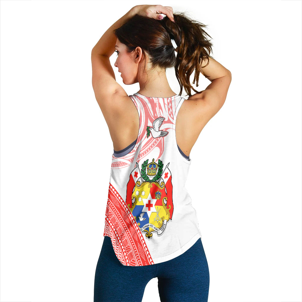 Tonga Women Racerback Tank Tongan Pattern Blithesome LT13 - Polynesian Pride