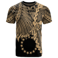 Cook Islands Polynesian Custom T Shirt Tribal Wave Tattoo Gold Unisex Gold - Polynesian Pride