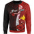 Papua New Guinea Polynesian Custom Personalised Sweater - Coat Of Arm With Hibiscus Unisex Red - Polynesian Pride