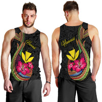 Hawaii Polynesian Fish Hook Hibiscus Men Tank Top - LT12 - Polynesian Pride