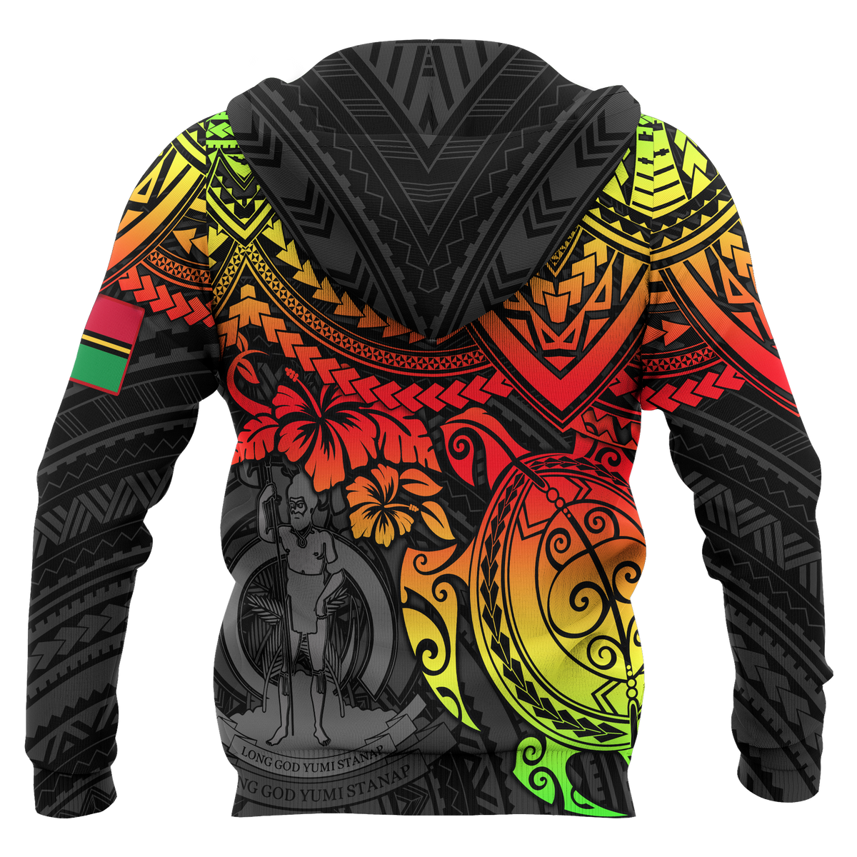Vanuatu Polynesian Hoodie Reggae Turtle - Polynesian Pride