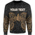 Papua New Guinea Polynesian Custom Personalised Sweater - Spirit Style Gold Unisex Gold - Polynesian Pride