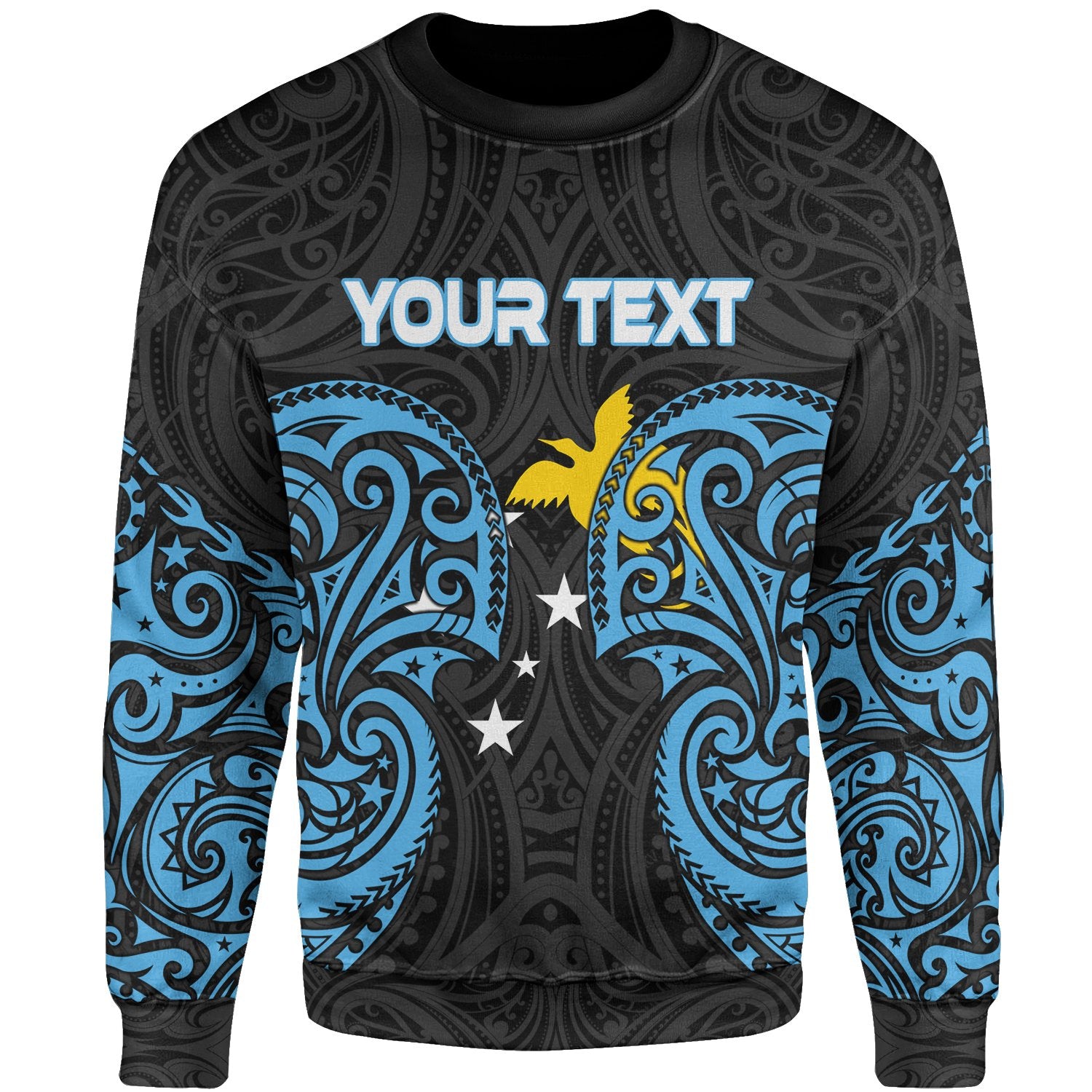 Papua New Guinea Polynesian Custom Personalised Sweater - Spirit Style Blue Unisex Blue - Polynesian Pride