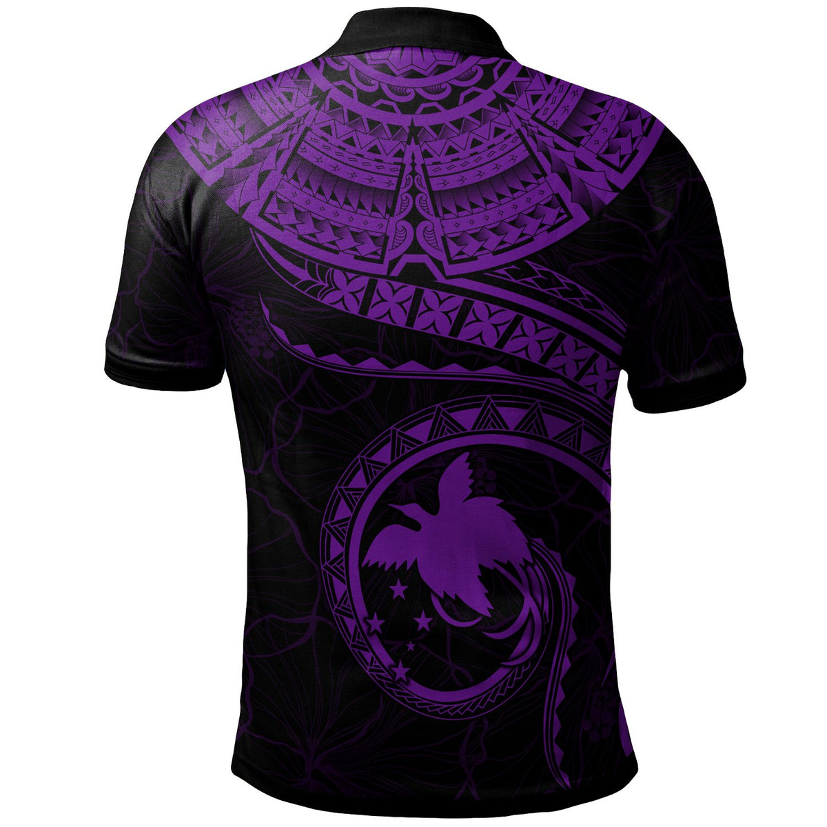 Papua New Guinea Polynesian Polo Shirt Papua New Guinea Waves (Purple) - Polynesian Pride