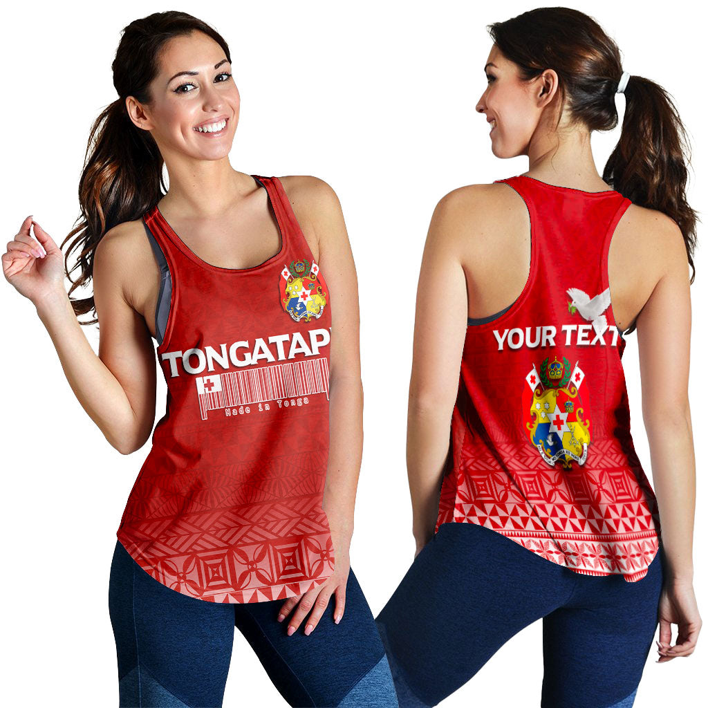 (Custom Personalised) Tonga Tongatapu Women Tank Top - Tongan Pattern - LT12 Red - Polynesian Pride