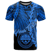 Federated States of Micronesia Custom T Shirt Tribal Wave Tattoo Blue Unisex Blue - Polynesian Pride