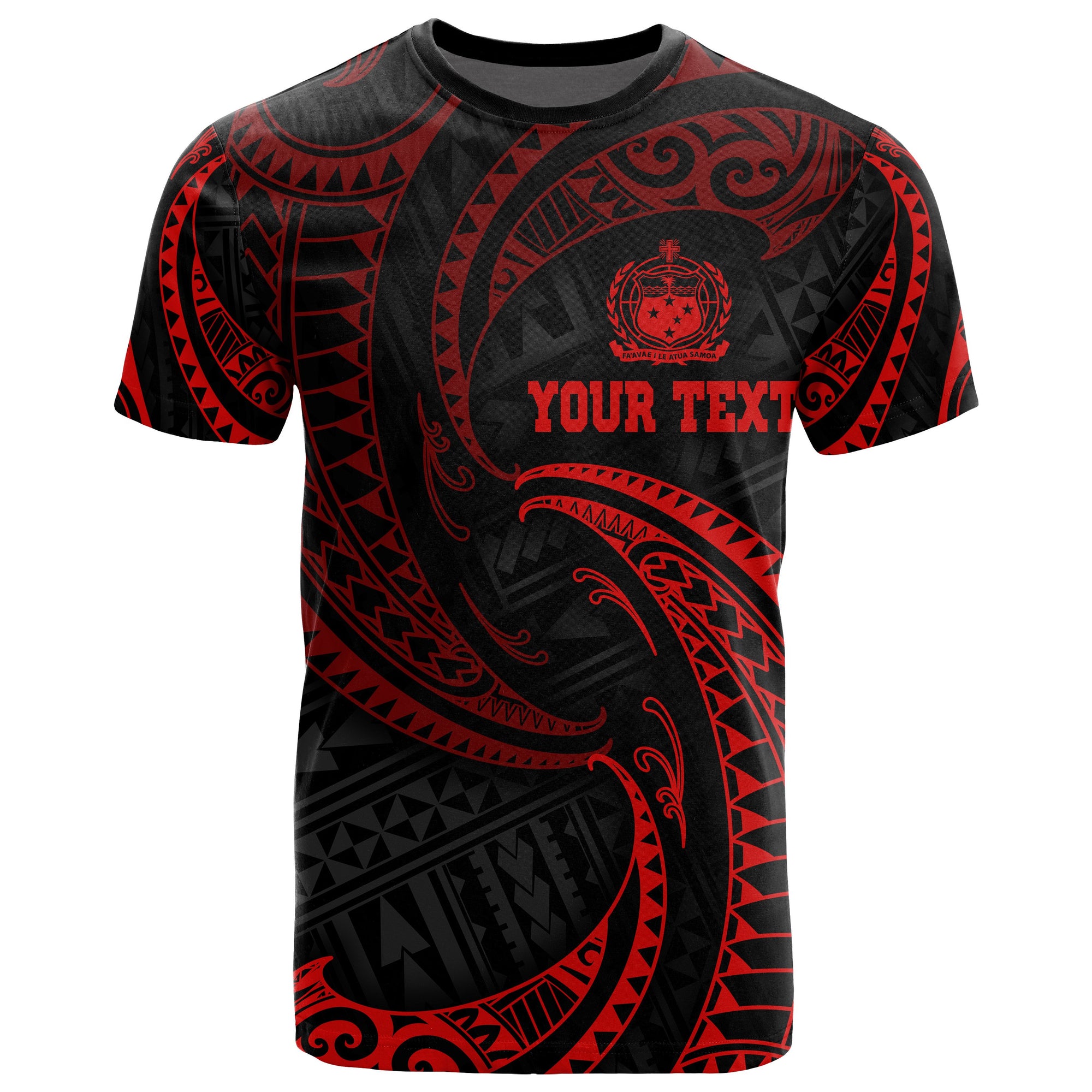 Samoa Polynesian Custom T Shirt Red Tribal Wave Unisex Red - Polynesian Pride