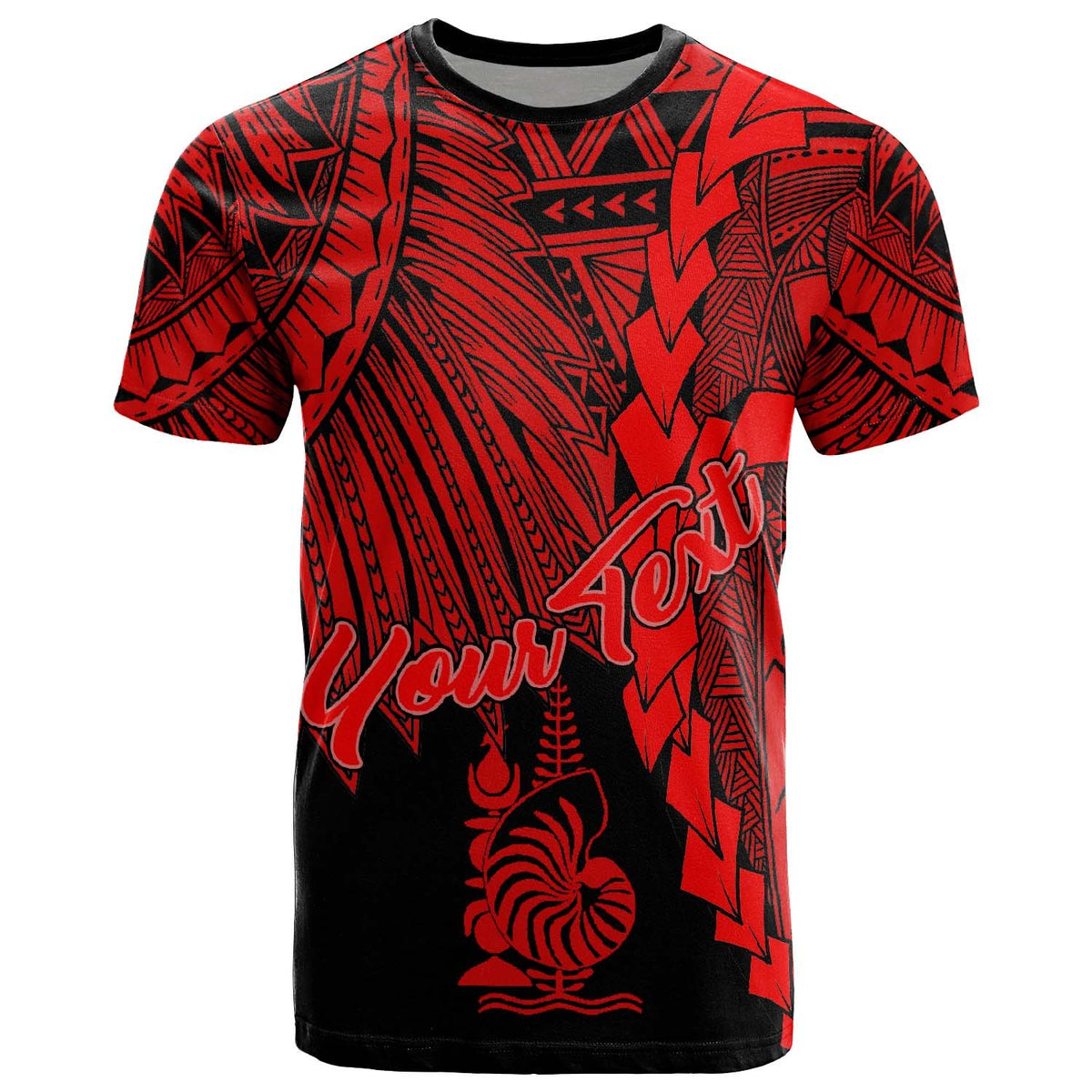New Caledonia Polynesian Custom T Shirt Tribal Wave Tattoo Red Unisex Red - Polynesian Pride
