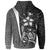 Yap Micronesian Zip up Hoodie White Turtle with Hook - Polynesian Pride