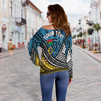 (Custom Personalised) Vanuatu Sanma Province Tribal Pattern Women Off Shoulder Sweater - LT12 - Polynesian Pride