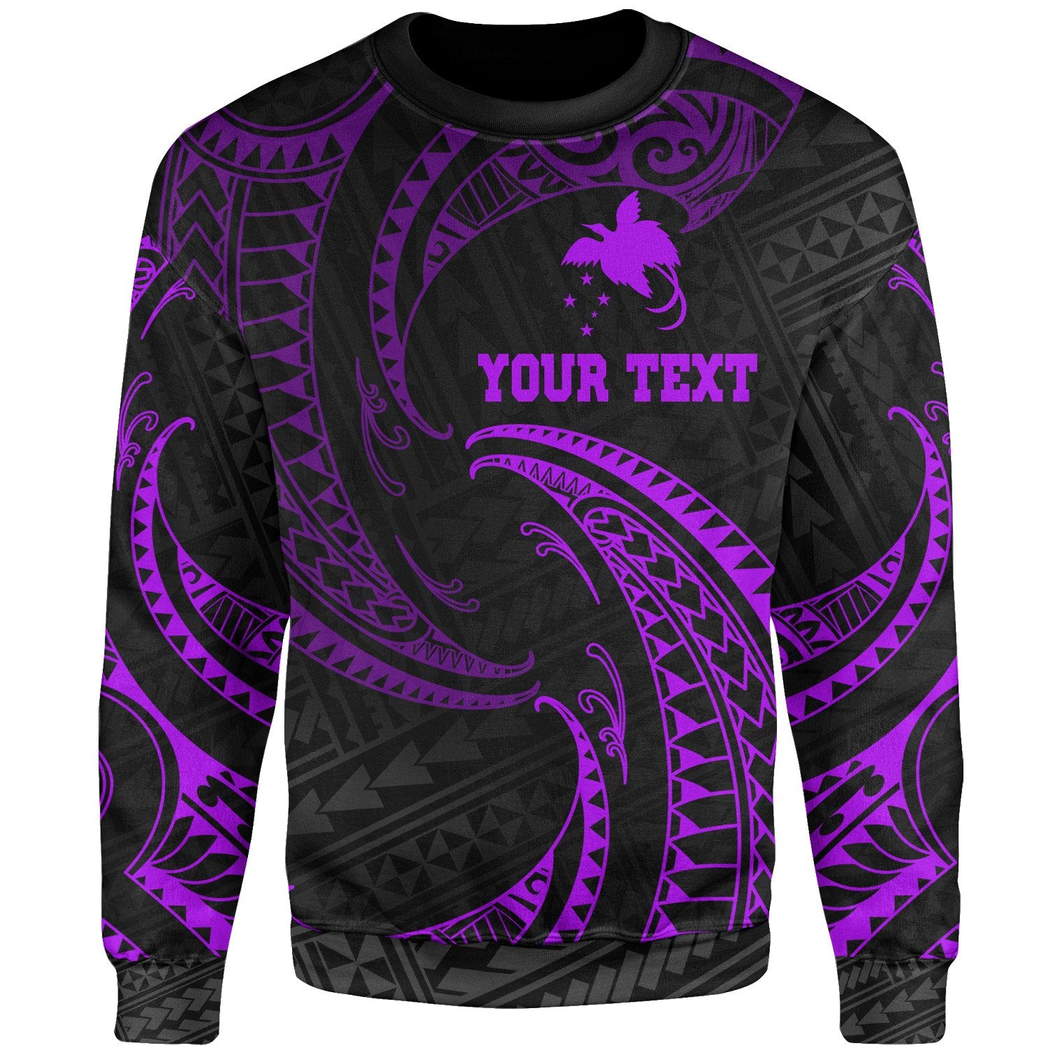 Papua New Guinea Polynesian Custom Personalised Sweater - Purple Tribal Wave Unisex Purple - Polynesian Pride