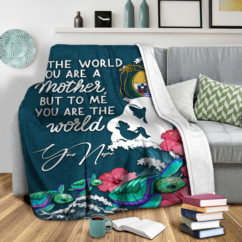 (Custom Personalised) Nauru Mothers Day With Green Turtle Blanket - LT12 - Polynesian Pride