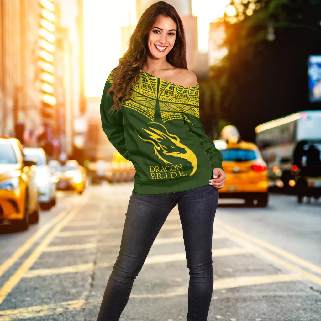 Hawaii Honokaa High & Intermediate School Women Off Shoulder Sweater - LT12 - Polynesian Pride