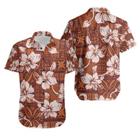 Polynesian Shirt - Tribal Vintage Hibiscus Flowers - Polynesian Pride