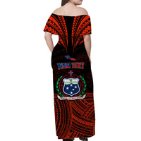 Custom Polynesian Couple Outfits Samoa Tatau Matching Dress and Hawaiian Shirt Red Polynesian Proud Samoan LT13 - Polynesian Pride