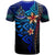 Vanuatu Polynesian T Shirt Blue Vintage Tribal Mountain - Polynesian Pride