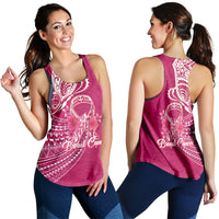 Breast Cancer Pink Ribbon Butterfly Polynesian Pink Version Women Tank Top - LT12 - Polynesian Pride