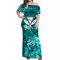 Custom Hawaii Matching Hawaiian Shirt and Dress Map and Turtle Turquoise Flowers LT13 - Polynesian Pride