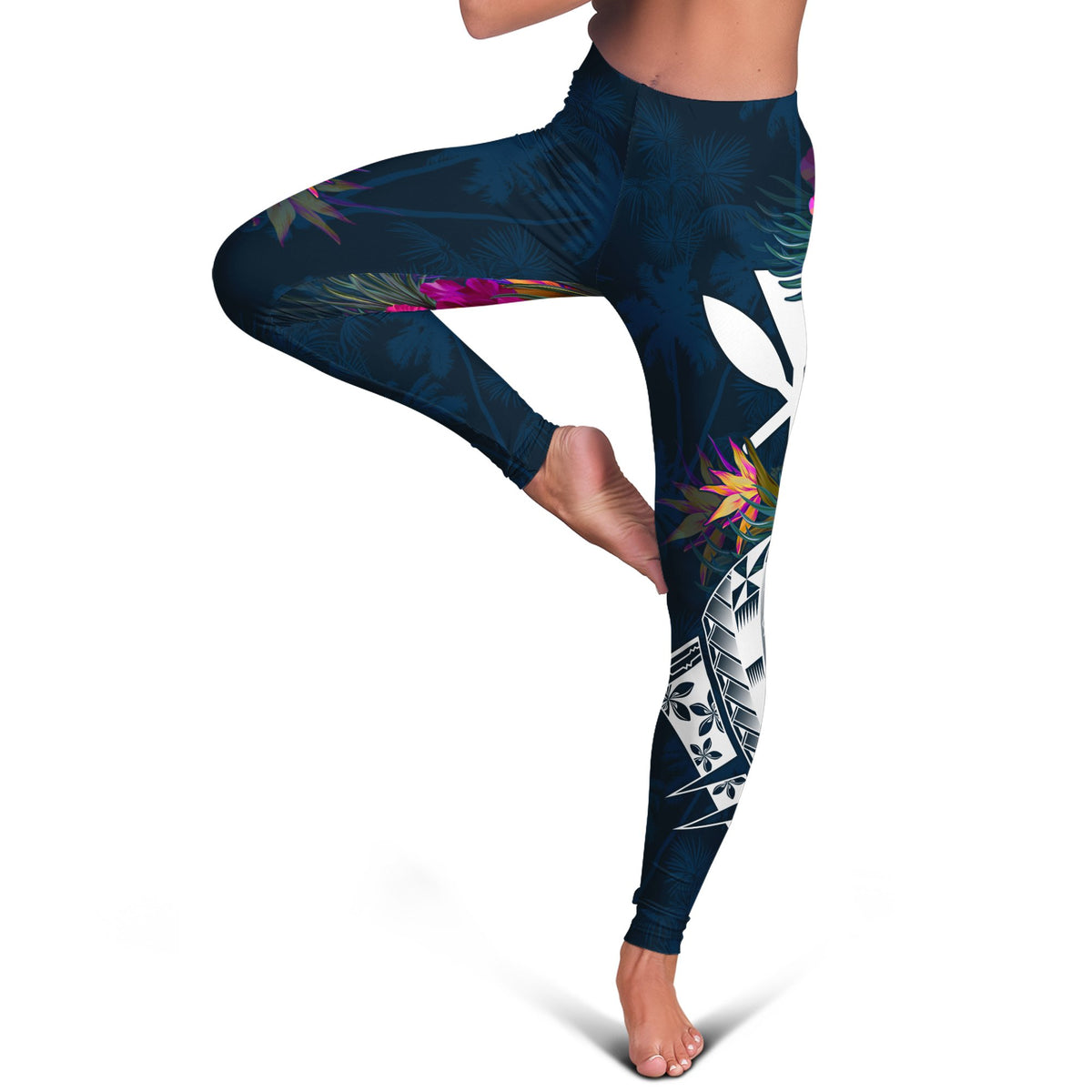 Hawaii Leggings - Polynesian Hibiscus with Summer Vibes - Polynesian Pride