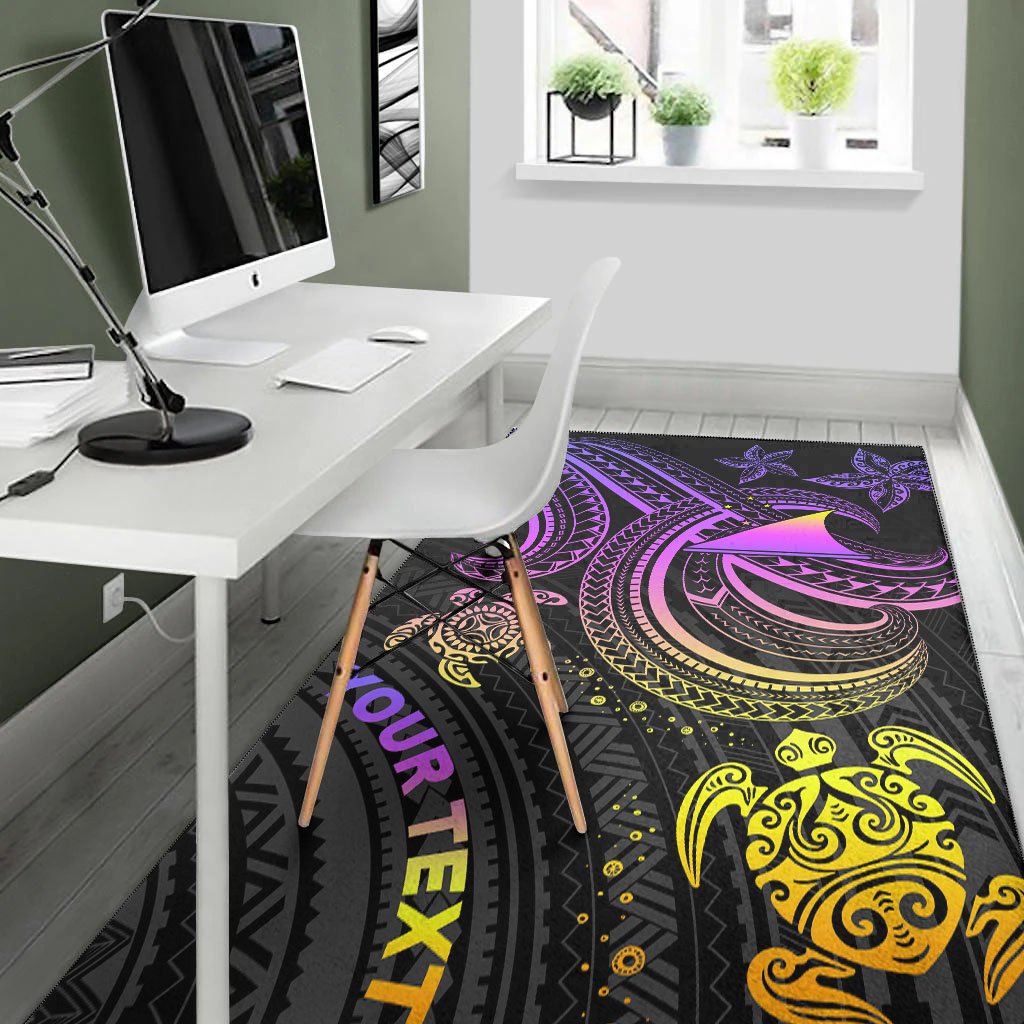 Tokelau Custom Personalised Area Rug - Pink Turtle - Polynesian Pride