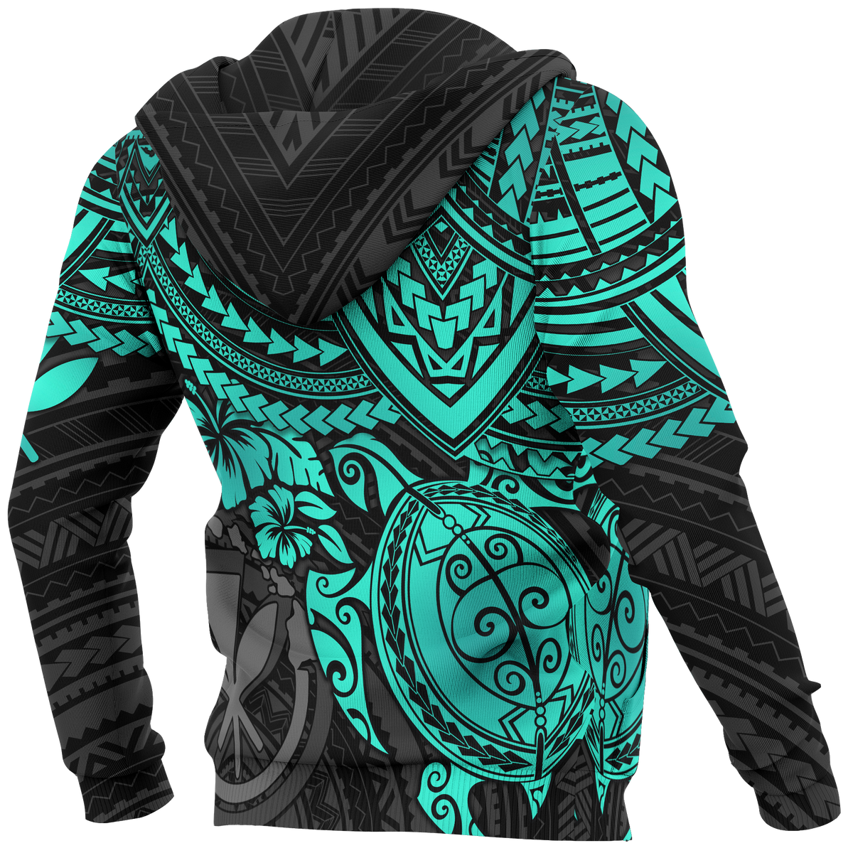 Polynesian Hawaii Hoodie Turquoise Turtle - Polynesian Pride