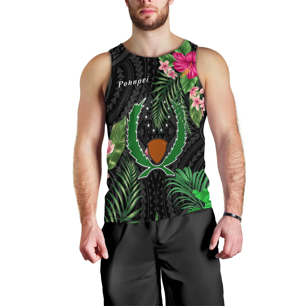 Pohnpei Micronesia Men Tank Top Tropical Flowers LT13 - Polynesian Pride