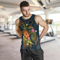 Cook Islands Polynesian Men's Tank Top - Legend of Cook Islands (Blue) - Polynesian Pride