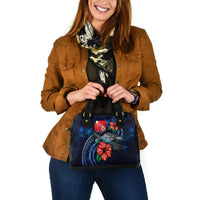 Wallis and Futuna Polynesian Shoulder Hand Bag - Blue Turtle Hibiscus - Polynesian Pride