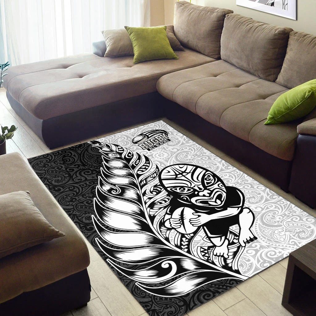 New Zealand Maori All Black Rugby Area Rug - LT2 - Polynesian Pride